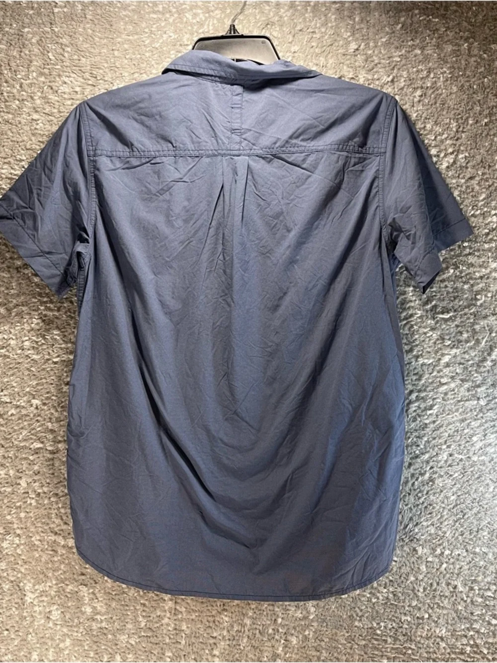 The North Face Button Down Shirt M Gray Short Sleeve Nylon Performance Outdoor
